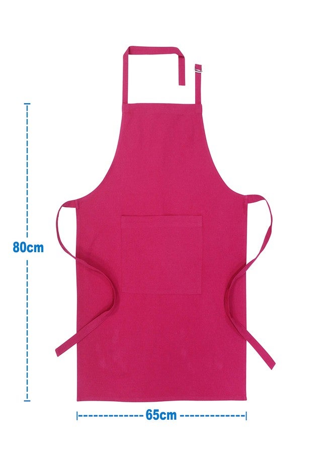 Airwill 100% Cotton Quality Plain/Solid Pattern Free Sized Apron (Pink, Pack of 1) - Image 2